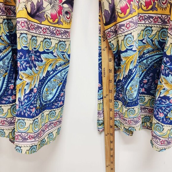 Floral Bohemian Womens Maxi Skirt pants With Elastic Waist Size S - Picture 9 of 10